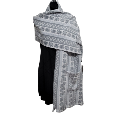 Light Stripe Gray Fleece Wrap