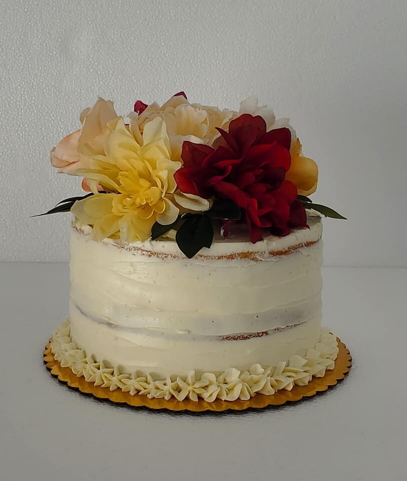 Nearly Naked Flower Cake - 8 inch Round