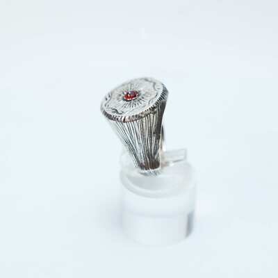 Ruby Signet Ring In Sterling Silver