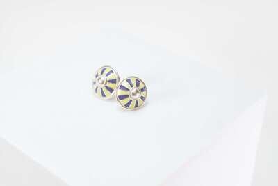 Parasol Studs, Navy & Yellow Parasol Studs, Navy & Yellow