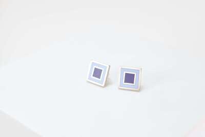 Square Studs, Pale Blue & Turquoise
