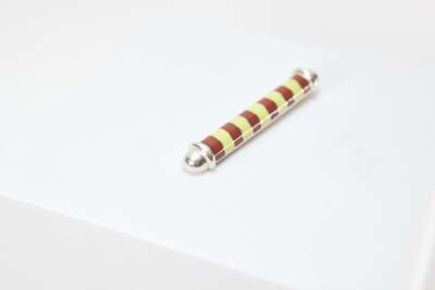 Stripy Bar Pin, Red & Yellow