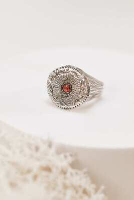 Ruby Signet Ring In Sterling Silver
