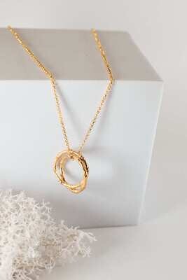 Bamboo Necklace, Gold Plated Sterling Silver