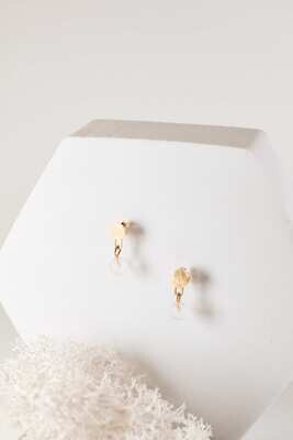 Frosted Quartz Drop Earrings, 18K Gold, Small