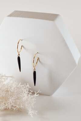 Onyx with 14K Gold Hoops, Small