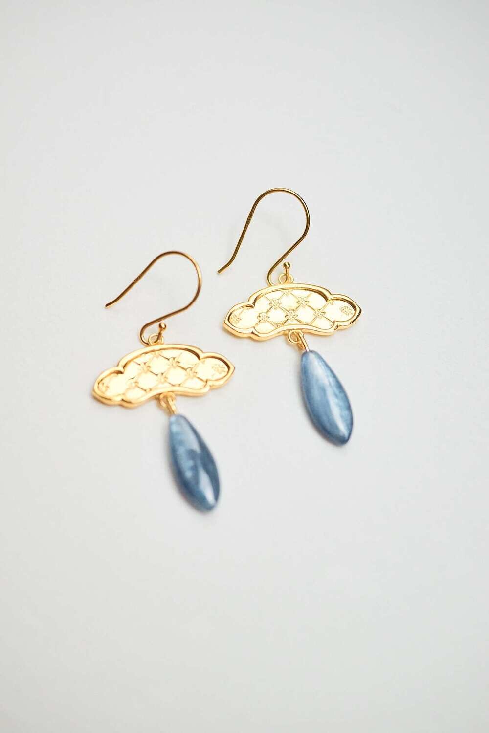 'Khánh' Earrings, Blue Kyanite