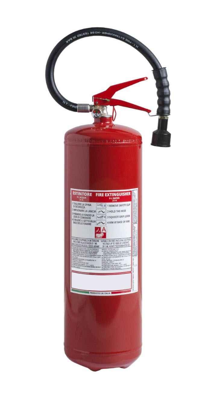 Foam extinguisher Liters 9 - 21A - Code BGWATPORL9SIS1
- UNI EN 3-7
