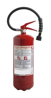 Foam extinguisher Liters 6 - 27A 233B 40F - Code BGMOUPORL6SIS61 - UNI EN 3-7