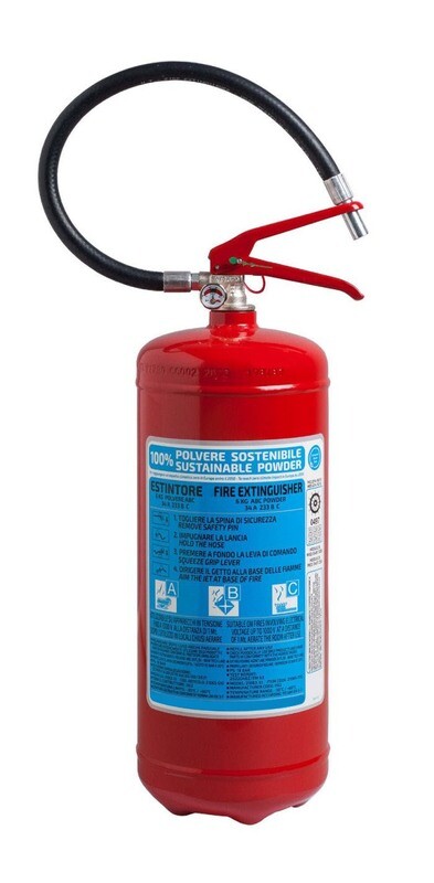 Estintore a polvere kg 6 - 34A 233B C - UNI EN 3-7 - 100% Polvere Sostenibile - Codice BGPOWPORKG6SIS30