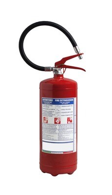 Powder extinguisher kg 6 - 34A 233B C - UNI EN 3-7 - Code BGPOWPORKG6SIS31