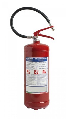 Powder extinguisher kg 6 - 34A 233B C - UNI EN 3-7 - PED 2014/68/UE - Code BGPOWPORKG6SIS29