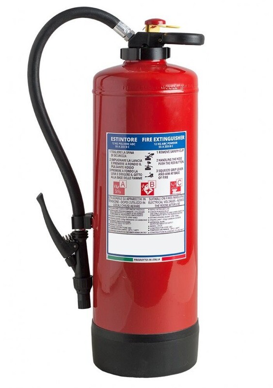 Estintore a polvere kg 12 - 55A 233B C - UNI EN 3-7 - Pressurizzato al momento dell'uso - Codice BGPOWPORKG12SIS40