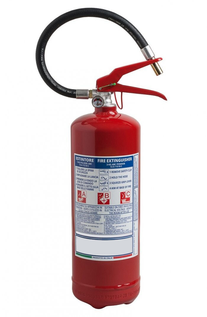Cartello Estintore A Polvere Vsafety 11017 - 150x100 Mm - Plastica Rigida - Istruzioni Di Sicurezza Antincendio