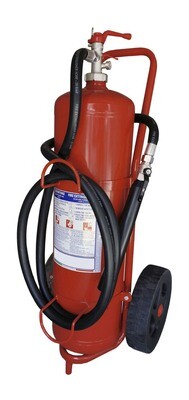 Wheeled powder extinguisher kg 30 - A B1 C - Code BGPOWWHEKG30SIS8 - UNI 9492 - PED 2014/68/UE