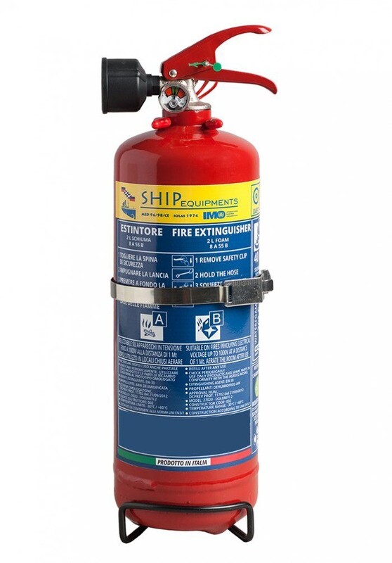 Estintore a schiuma Litri 2 - 13A 55B 25F - Codice BGMOUPORL2SIS70 -  MED 2014/90/UE