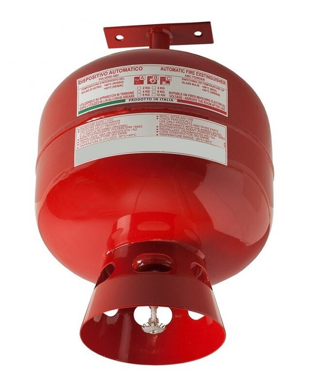 Dispositivo antincendio automatico a polvere kg 6 - A B C - Codice BGPOWPORKG6SIS36 - con protezione valvola