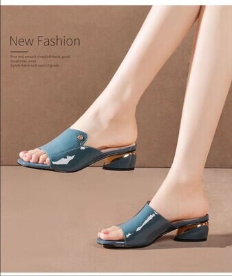 Ladies/women blue ceremonial foot wear