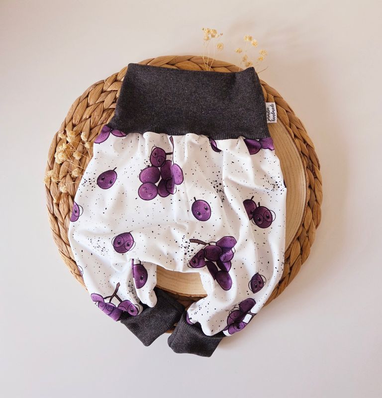 Handmade Pumphose | Trauben | Lila | Baby & Kinder Bio