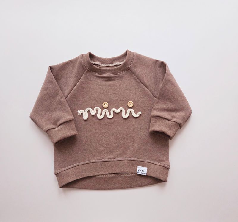 Handmade Pullover | Kordelschrift | Basic | Wunschdesign | Personalisiert | Name Baby & Kinder