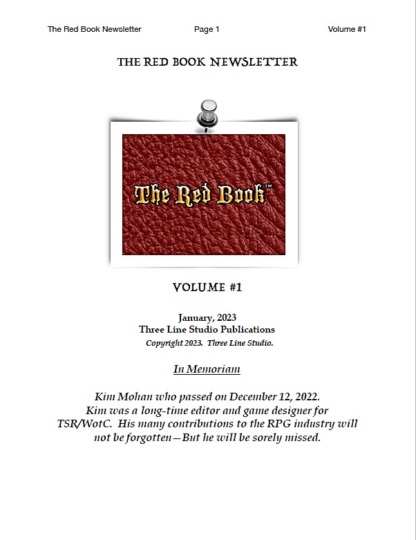 THE RED BOOK VOL.1 NEWSLETTER