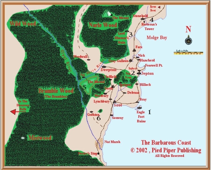 THE BARBAROUS COAST MAP [included in The Return of Robilar]