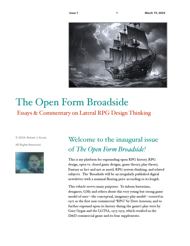 THE OPEN FORM BROADSIDE Issue 1