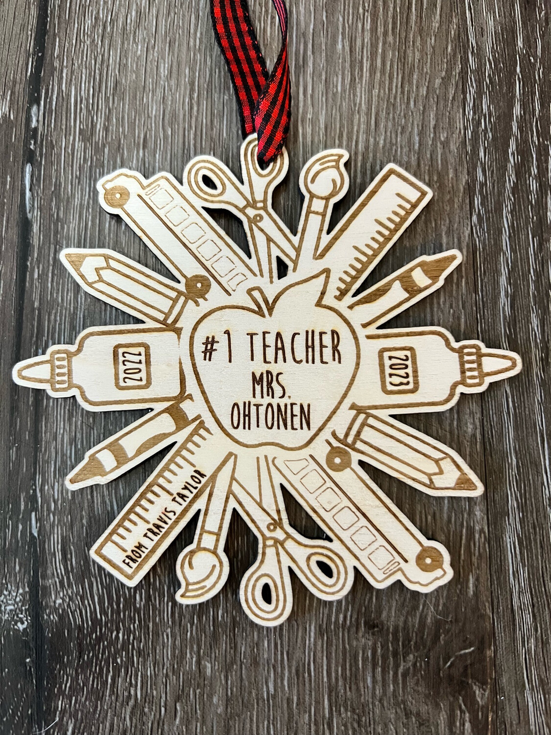 Teacher Snowflake Ornament