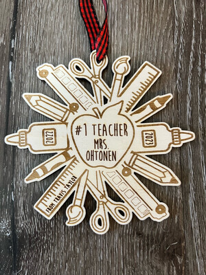 Teacher Snowflake Ornament