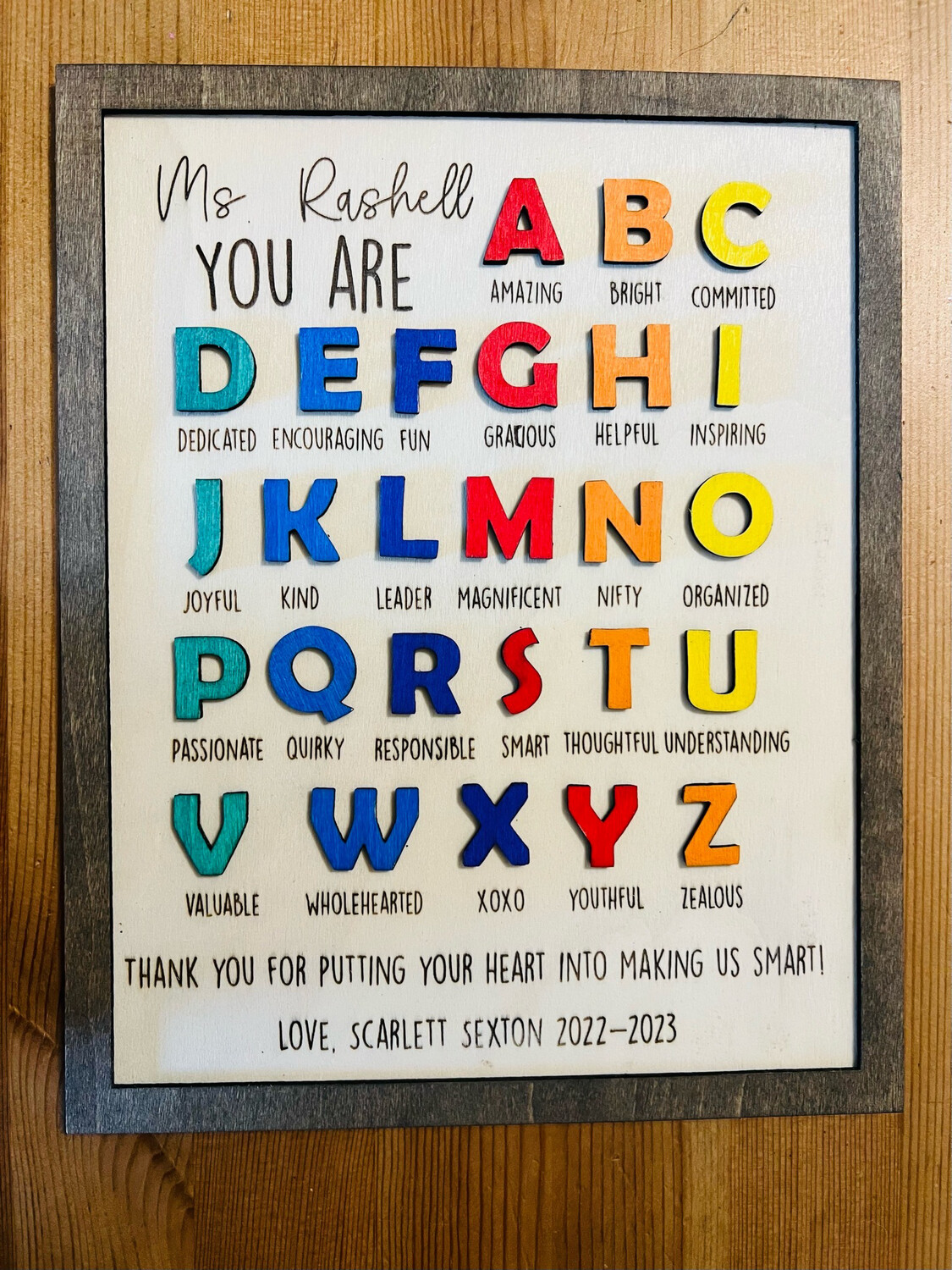 Teacher Alphabet Frame