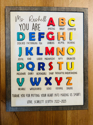 Teacher Alphabet Frame