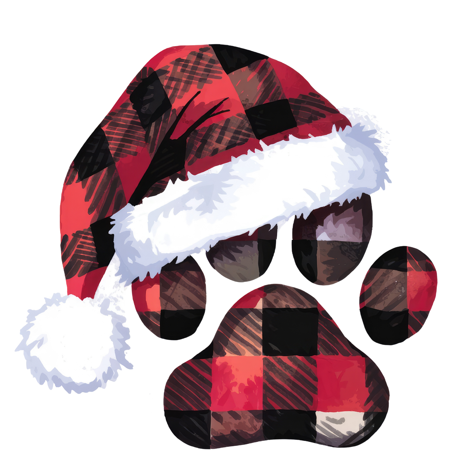 Paw Print Santa Hat