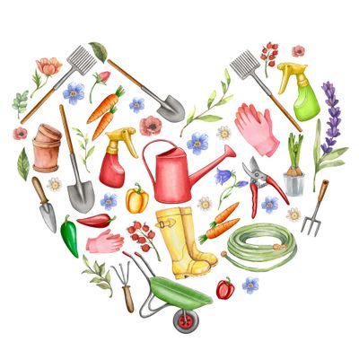 Garden Club colorful garden heart