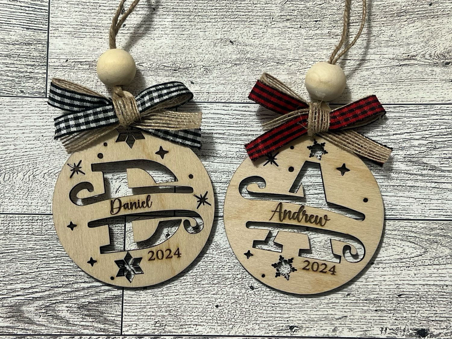Monogram Wood Ornament