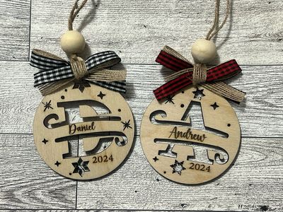 Monogram Wood Ornament