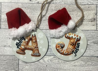 Gingerbread monogram Ornament