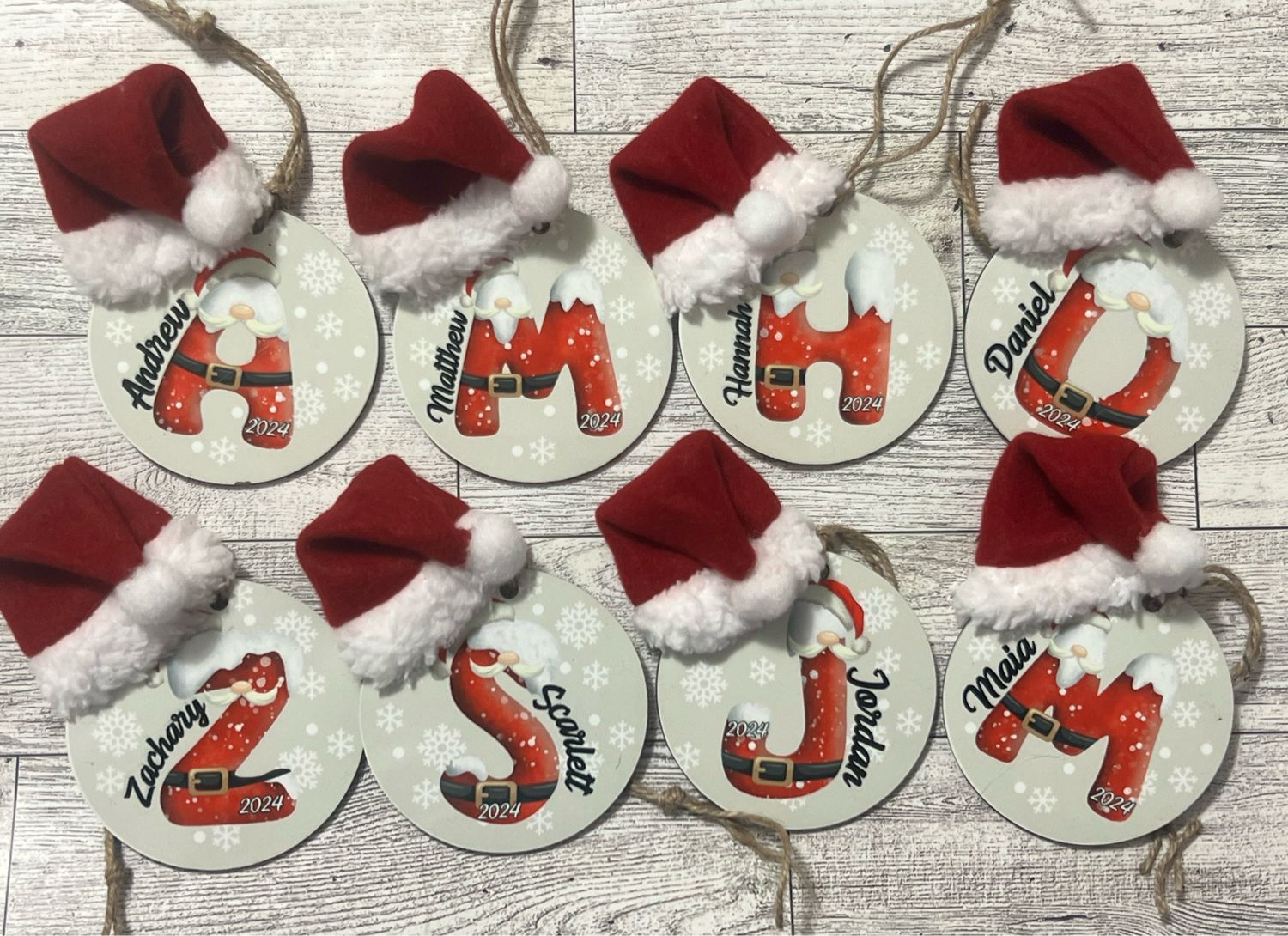 Santa Monogram Ornament