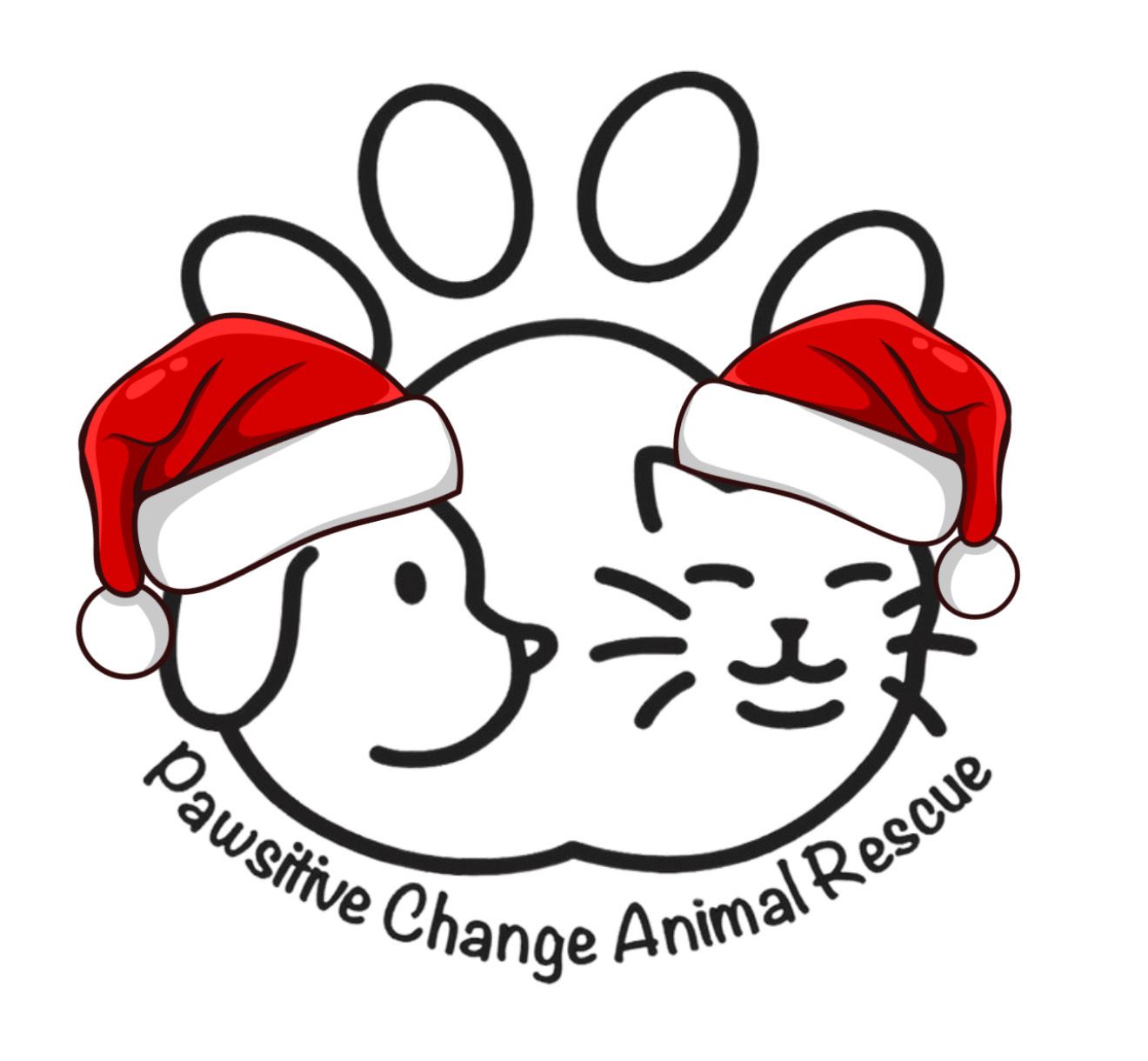 Pawsitive Change Santa Logo