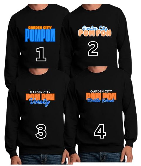 GC PomPon Black Crewneck Sweatshirt