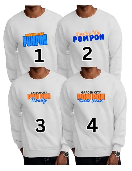 GC PomPon White Crewneck Sweatshirt