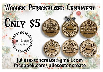 Wooden Personalized Ornament Snowflake Wooden Personalized Ornament Snowflake