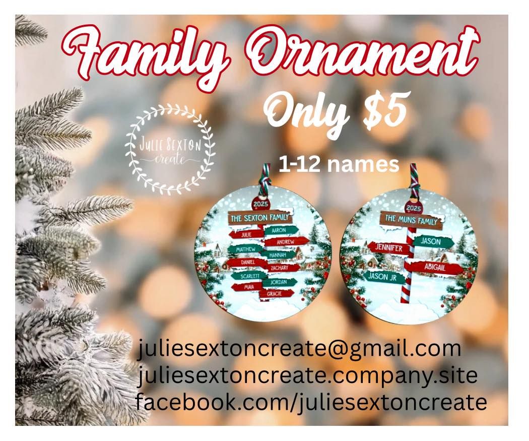 Family List Ornaments Family List Ornaments