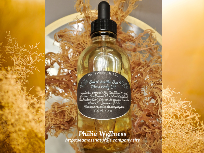Sweet Vanilla &amp; Sea Moss Body Oil / Vegan Moisturizer
