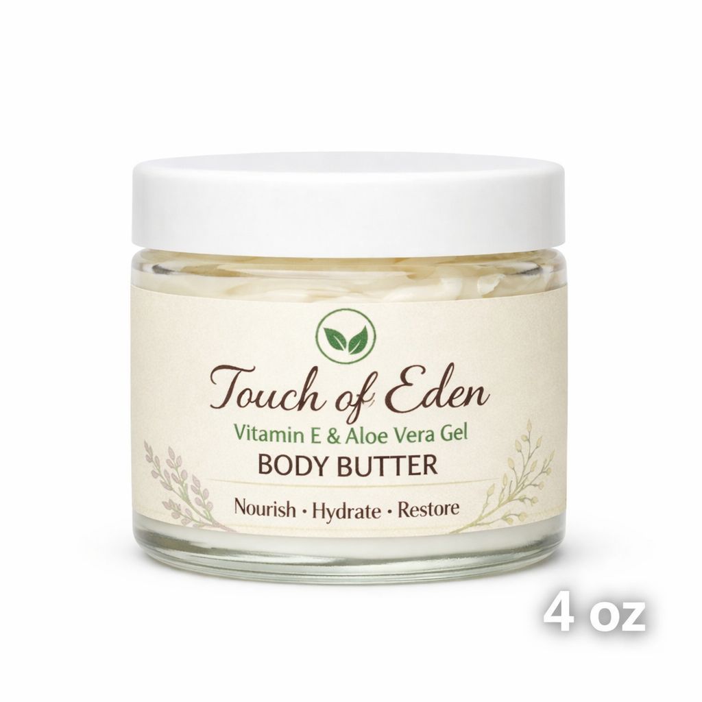 Touch of Eden – Vitamin E &amp; Aloe Vera Gel Body Butter (4 oz)