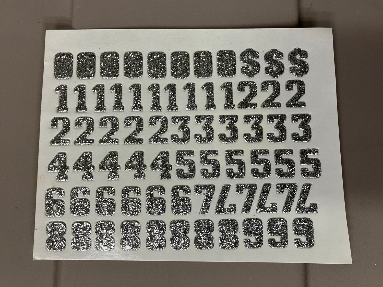 Stickers - 1/2” Petite Silver #s