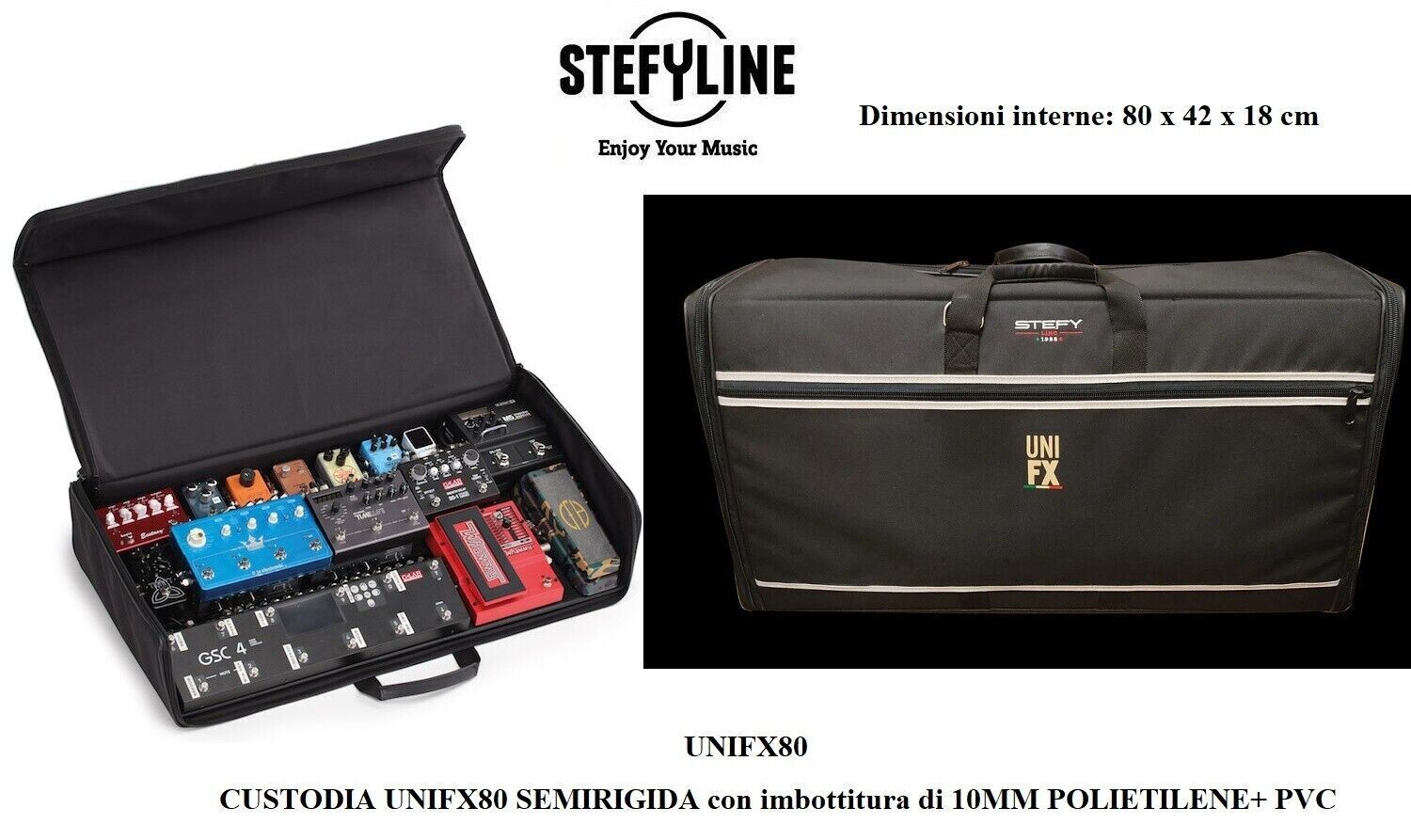 Stefy Unifix80 Pedalboard + cover