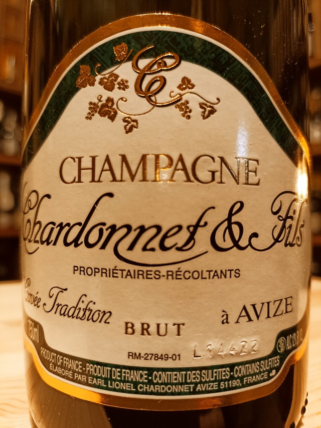 Champagne Chardonnet & Fils Cuvée Brùt Tradition - R.M. à Avize - France - 0,75 L