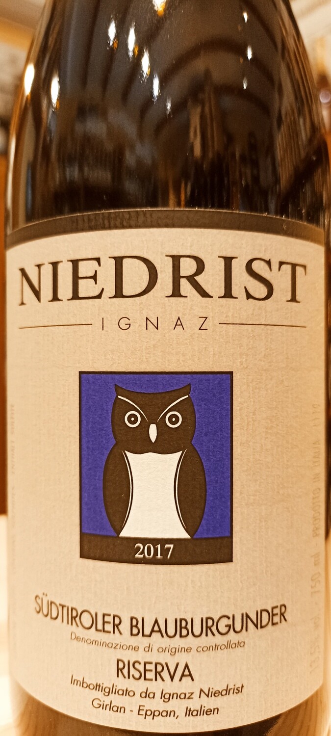 Sudtiroler Blauburgunder D.o.c. Riserva Kellerei Ignaz Niedrist in Girlan - Eppan - Bozen - 0,75 L