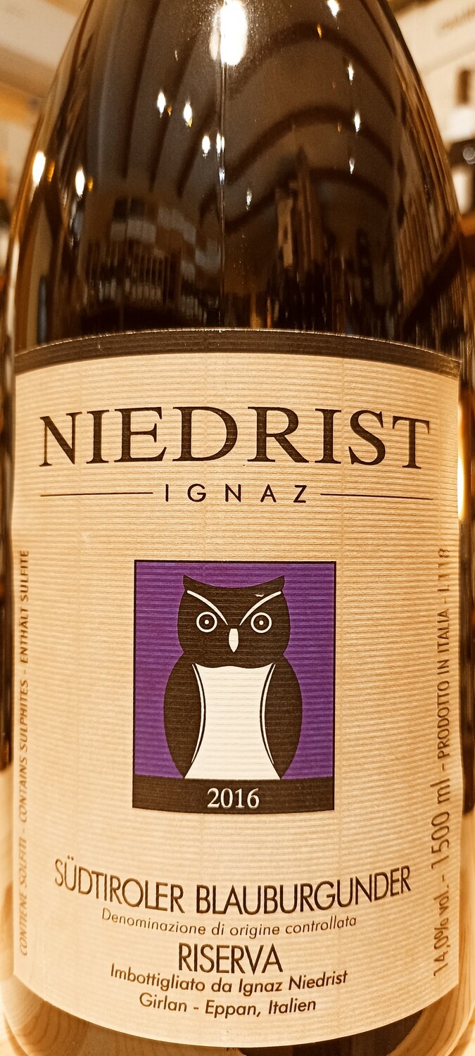 SUDTIROLER BLAUBURGUNDER D.O.C. RISERVA MAGNUM 1,5 LITRI KELLEREI IGNAZ NIEDRIST IN GIRLAN - EPPAN - BOZEN