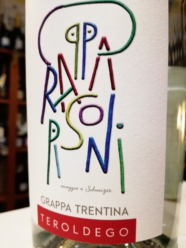 GRAPPA TRENTINA DI TEROLDEGO 43 GRADI VOL. DISTILLERIA PISONI IN PERGOLESE DI MADRUZZO TN